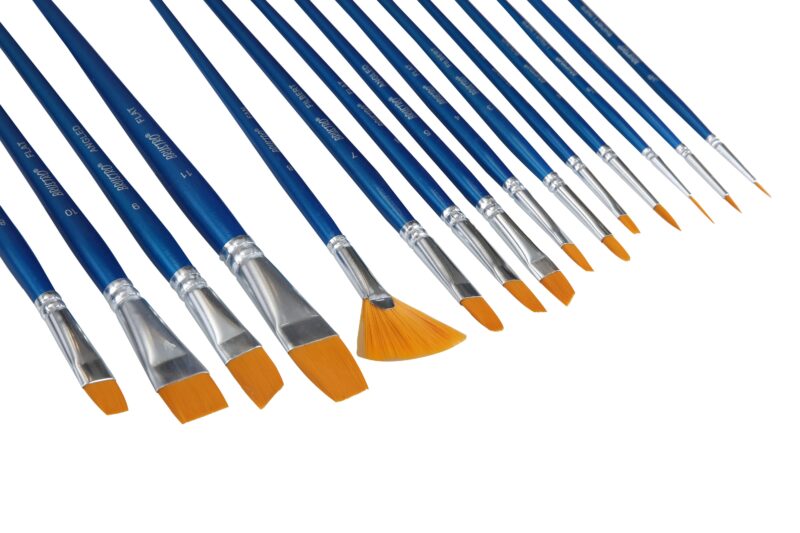 Brustro Synthetic Hair Short Handle Artists Brush Set of 15 in a Premium Zippered Brush Wallet - Image 5
