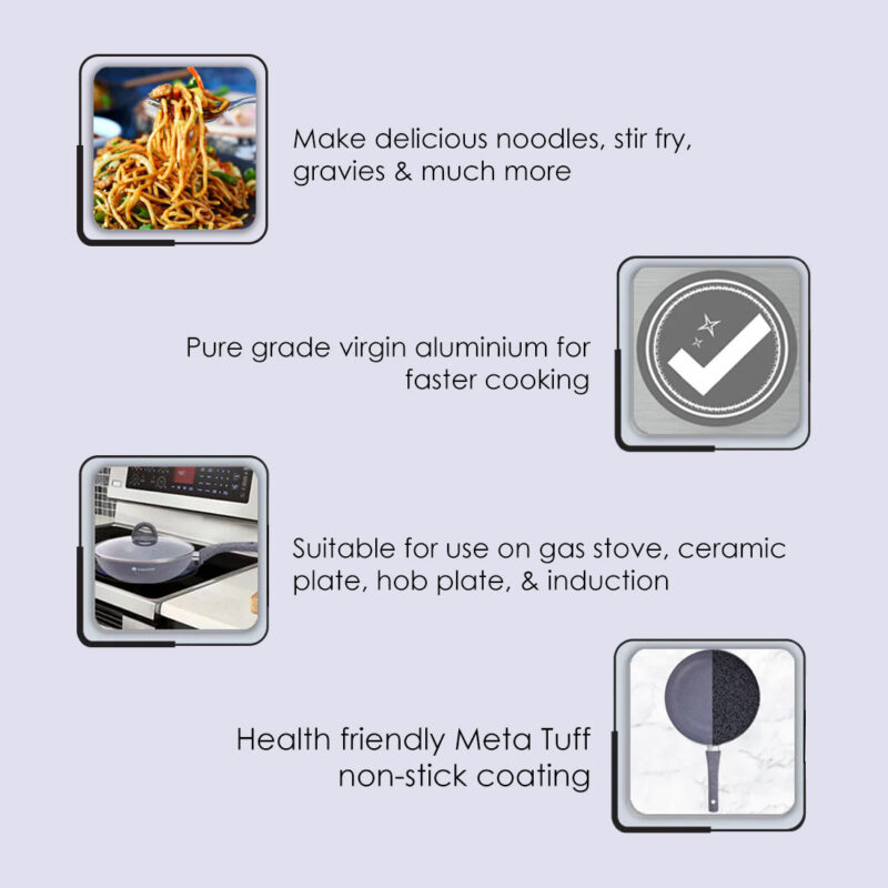 Granite 3 Pc Cookware Set with Lid, Non Stick, 2 Years Warranty - Image 8