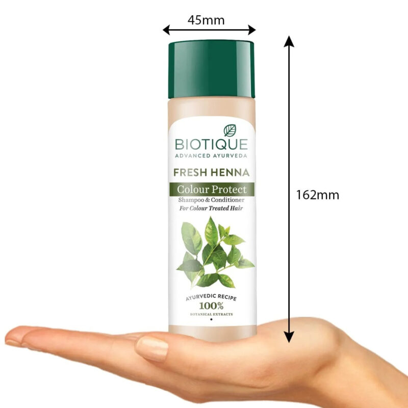 Biotique Fresh Henna Color Protect Shampoo & Conditioner for Color Treated Hair - Image 3