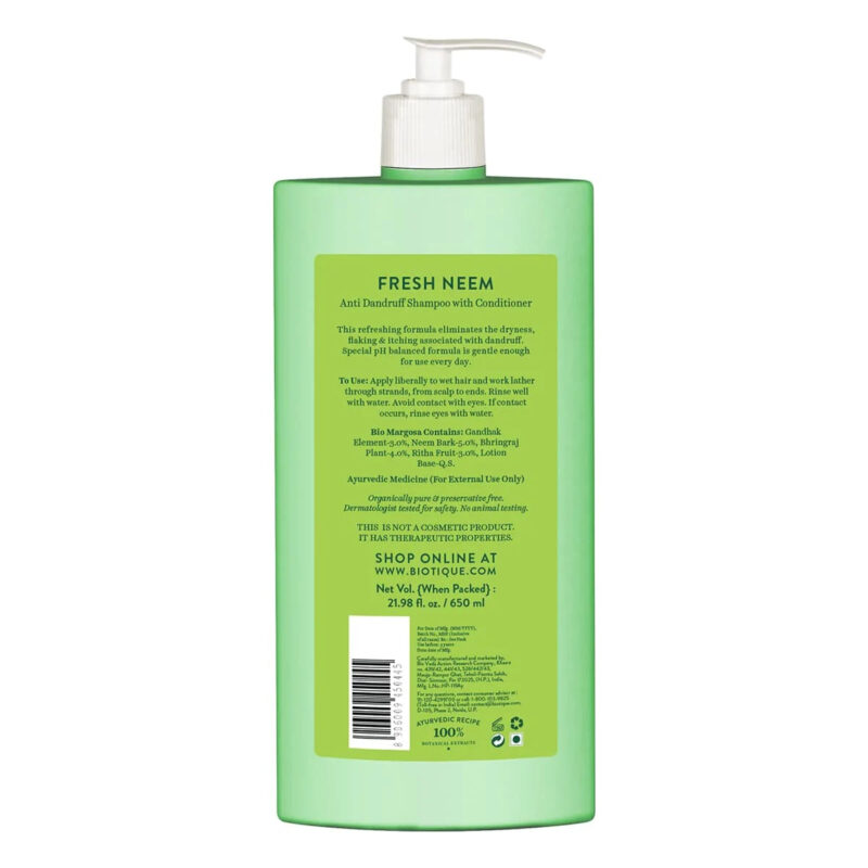 Biotique Fresh Neem Anti-Dandruff Shampoo With Conditioner - Image 13