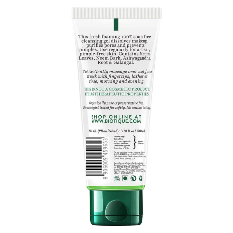 Biotique Fresh Neem Purifying Face Wash, Prevents Pimples For All Skin Types - Image 7