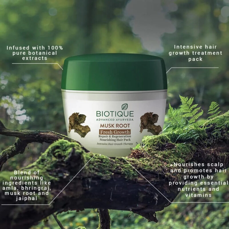 Biotique Musk Root Fresh Growth Repair & Regeneration Hair Pack - Image 2