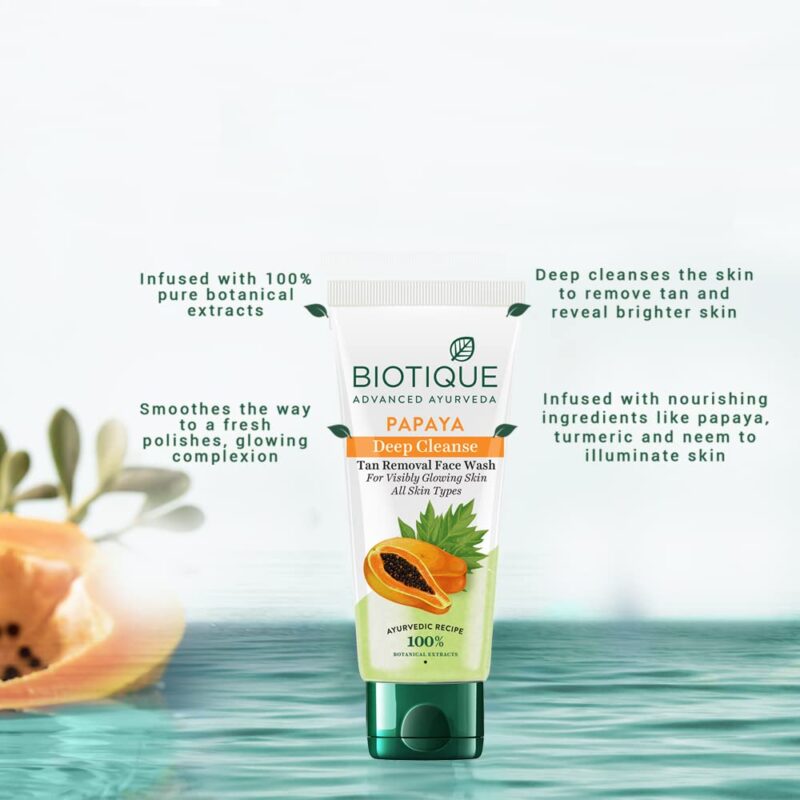 Biotique Bio Papaya Deep Cleanse Visibly Glowing Skin Face Wash For All Skin Types - Image 8