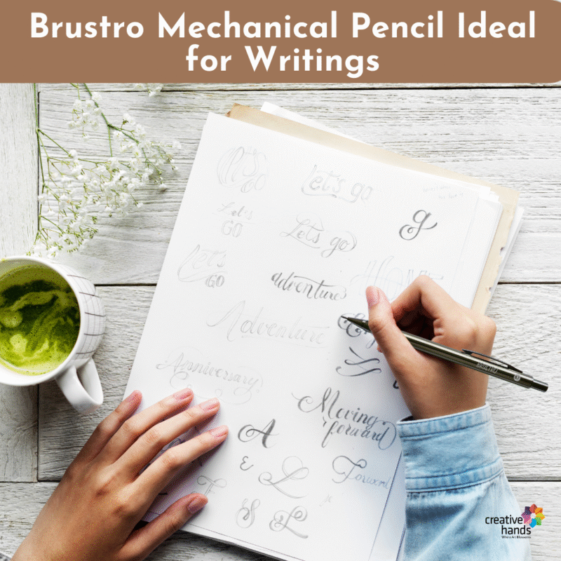 BRUSTRO Mechanical Pencil Set | HB-20 leads, 2B-20 leads, Spare eraser- 8 units|Tip size- 0.5 mm |Ideal for Students,Adults, Home,School,Office,Stationery Use |Writing, Sketching, Drawing, Mandala Art - Image 4