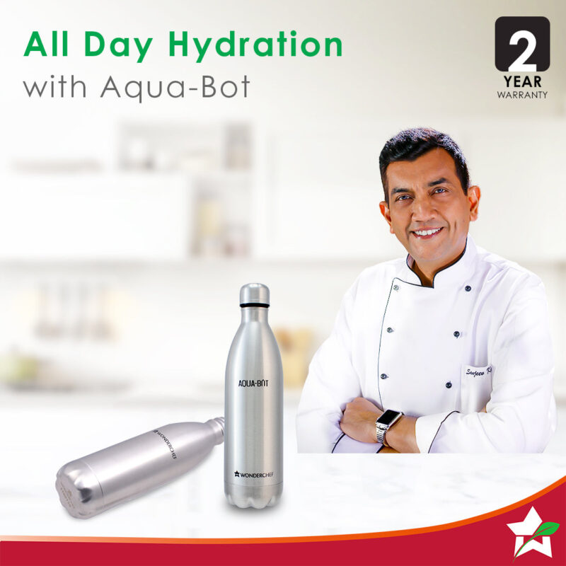 Aqua-Bot, 1000ml, Double Wall Stainless Steel Vacuum Insulated Hot and Cold Flask, Spill & Leak Proof, Silver, 2 Years Warranty - Image 8