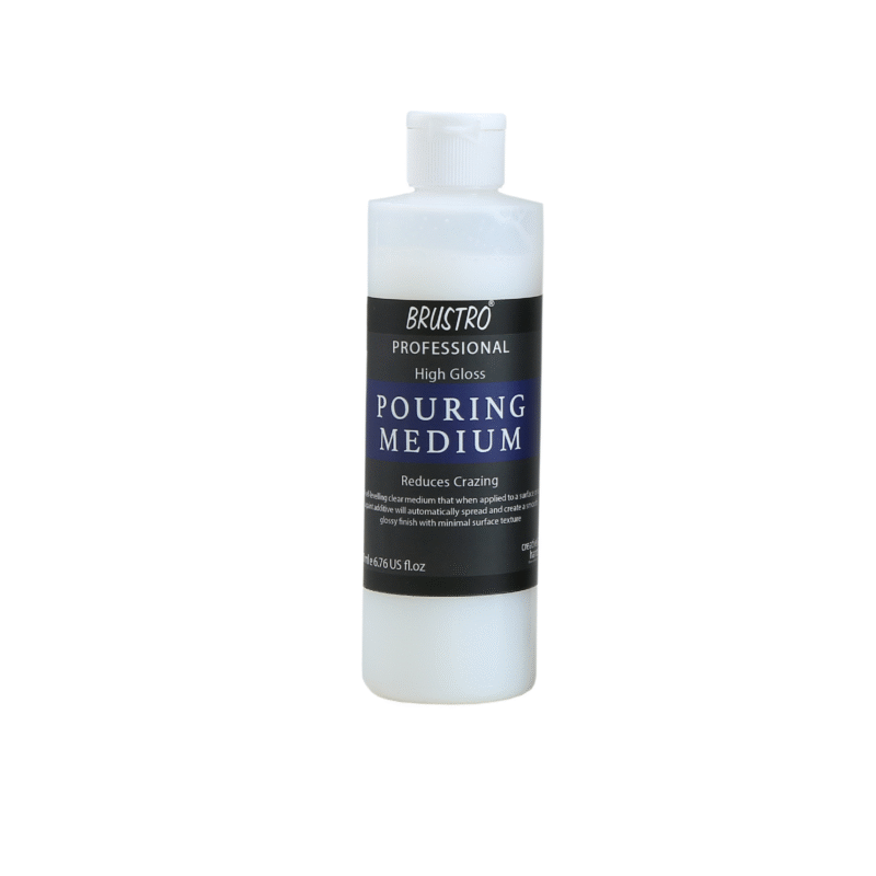 Brustro Professional Artists ’ Fluid Acrylic 20 ml Pack of 5 + 1 Free (Titanium White, Yellow Mid AZO, Napthol Scarlet, Phthalo Blue, Phthalo Green and Carbon Black) with Pouring Medium 200 ml - Image 2