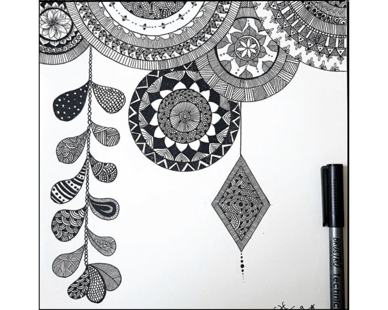 Brustro Artists Sketch Book Stitched Bound A5-110 GSM, 160 Pages Acid Free & Technical Pen Black Assorted Set of 9 Combo - Image 3