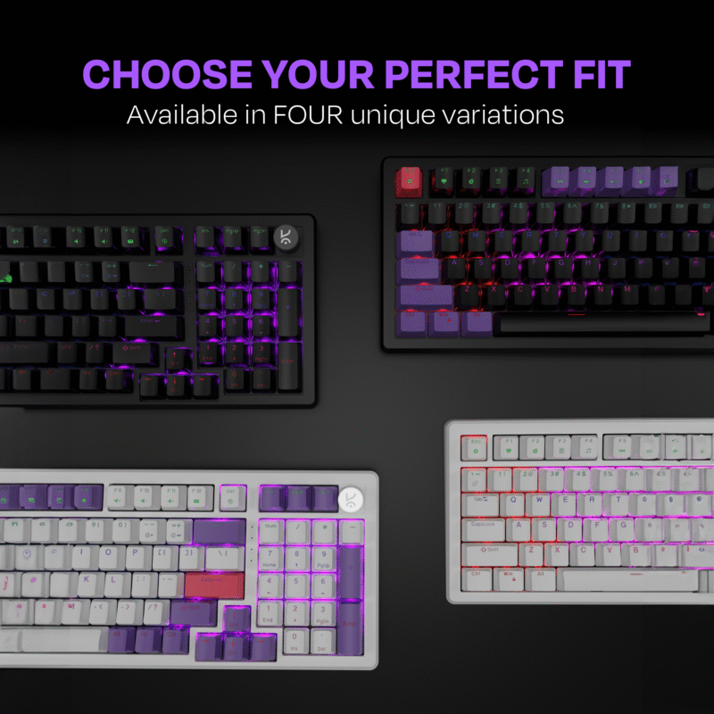 Hive Full-Size White - Purple Wired Gaming Keyboard - Image 12