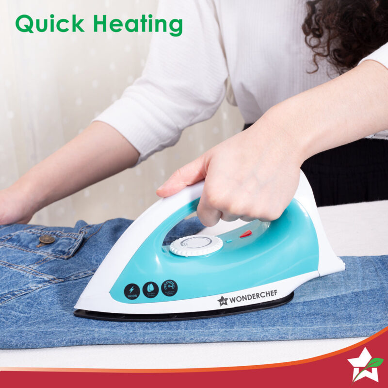 Dry Iron Cruze | 1000W | Quick Heating | Non-Stick Coated Sole Plate | Light and Compact Design | Temperature Control Dial | 1 Year Warranty - Image 2