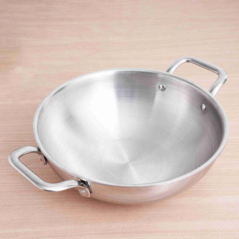TurboCuk Tri-ply Stainless Steel Kadai, Premium 3 Layer Body, Induction, Non-stick, 1.7/2.7/4L - Image 16