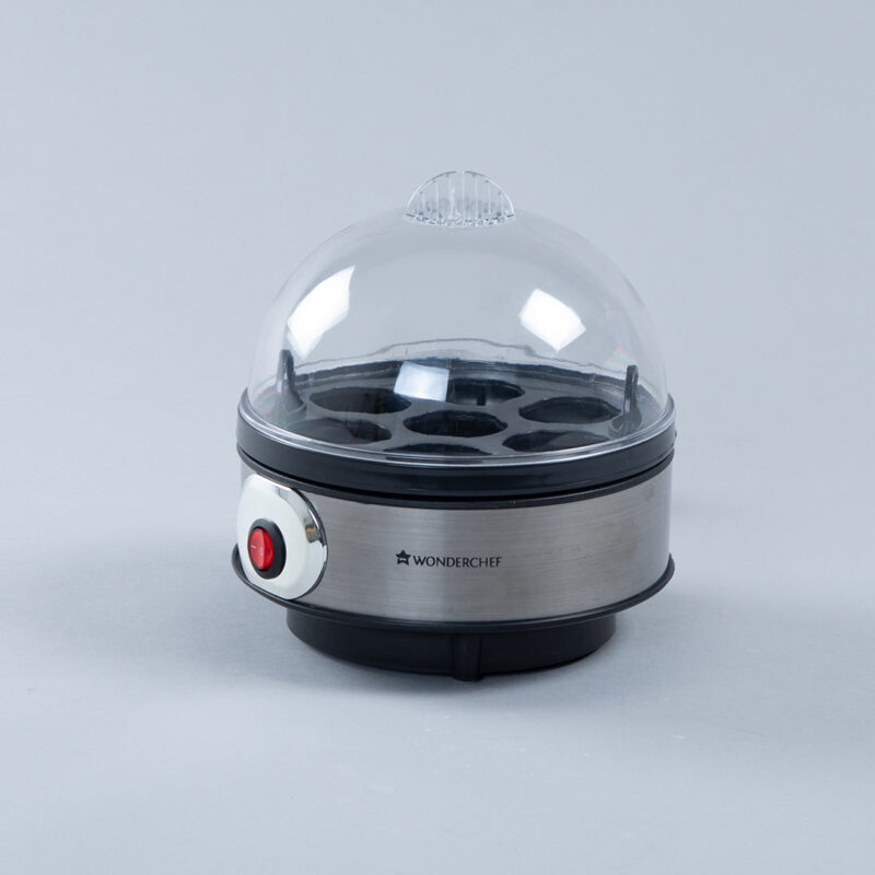 Instant Electric Egg Boiler with 7 Egg Poachers|3 Boiling Modes, Soft, Medium, Hard| Auto Shut Off Technology| Non-stick Egg Rack, Transparent Lid, Stainless Steel Body & Heating Plate, Steamer Rack| Alarm| Easy & Quick Operation| Black| 2 Year Warranty - Image 12