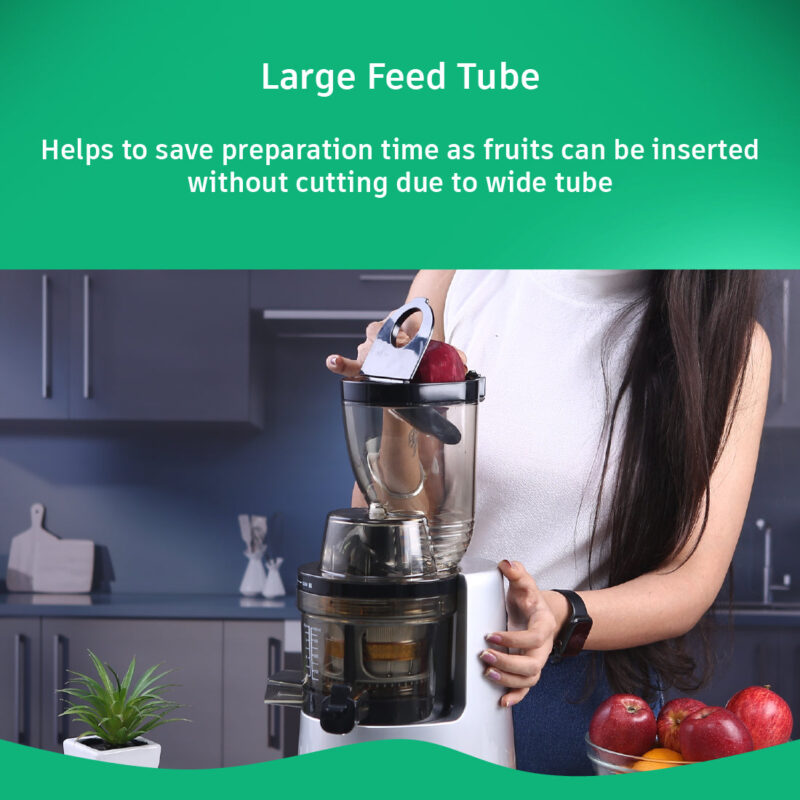 V6 Cold Press Slow Juicer, Full Fruit, High Juice Yield, Powerful AC motor, Slow Squeezing Technology, 200W - Image 5