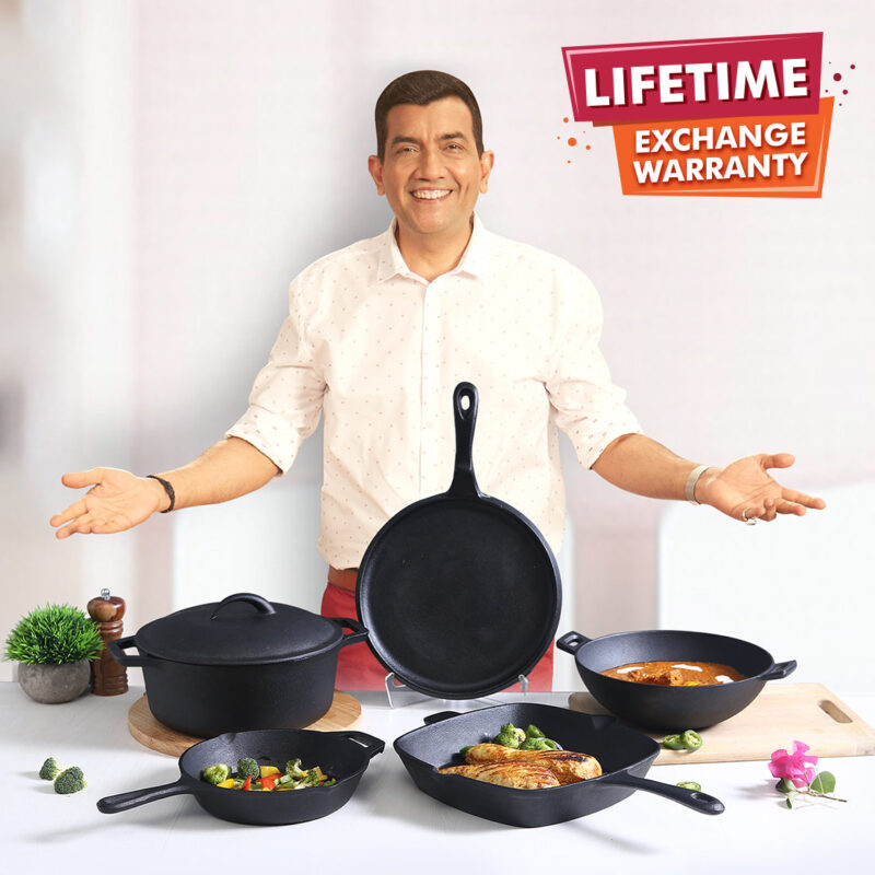 Forza Cast-iron 26 cm Grill Pan, Pre-Seasoned Cookware, Induction Friendly, 3.8 mm - Image 2