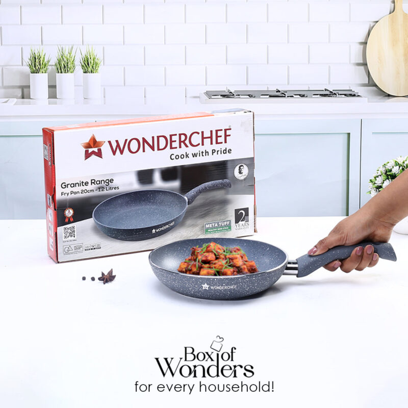 Granite Non Stick Fry Pan | Bakelite handles |Non – Toxic I Virgin Aluminium| 20 cms | 1 liter | 2 Year Warranty | Grey | Omelette Pan - Image 6