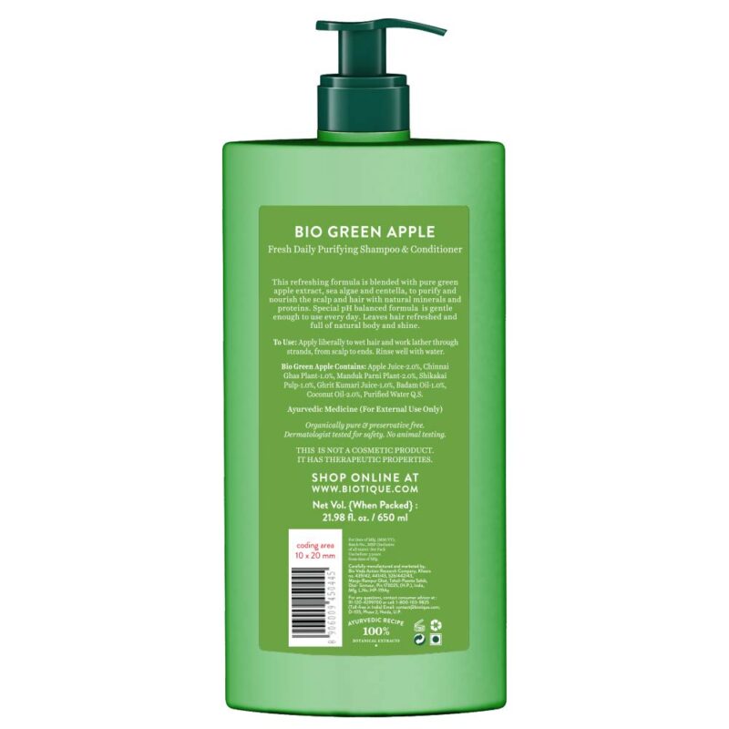 Biotique Green Apple Shine & Gloss Shampoo & Conditioner For Glossy Healthy Hair - Image 10