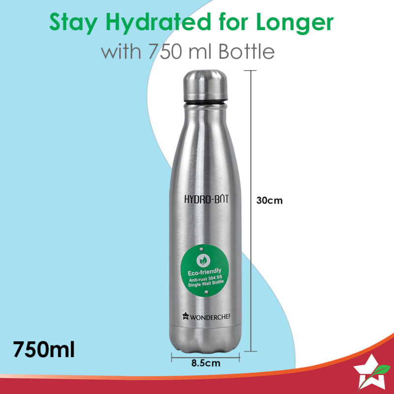 Stainless Steel Hydro Bot 750 ml | Gift Box Packing | Single wall | Non-insulated | 304 Stainless Steel | Non Toxic IBPA free | Rust Free | Light weight | For Home , Office and Travel | Spill and Leak proof | Wide Mouth | Easy to Clean | 2 Years Warranty - Image 6