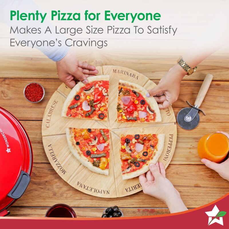 Regalia Pizza Maker | 1200W | Crispy Pizzas in 5 Minutes | Wood Fried Pizzas Like Taste | Lava Stone Base for Golden Crust | 12-Inch Diameter | Easy to Clean | 2 Year Warranty - Image 3