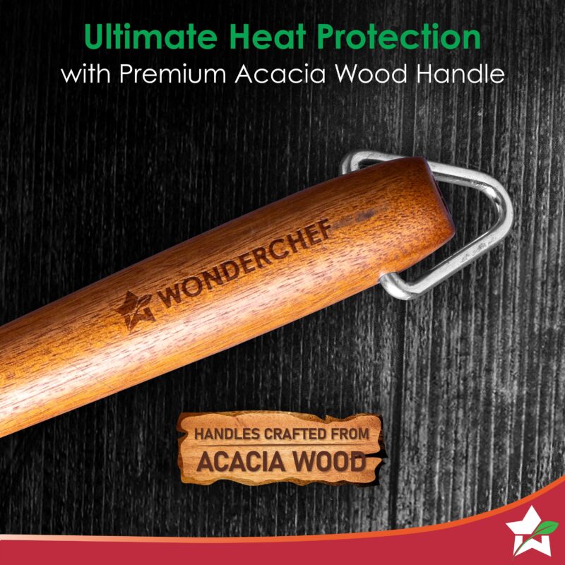 Pre-Seasoned Ferro Light 24cm Grill Pan| 2.5MM | Acacia Wooden Handles | Gravity Moulding Technology | No Chemical Coating |10 Year Warranty - Image 5