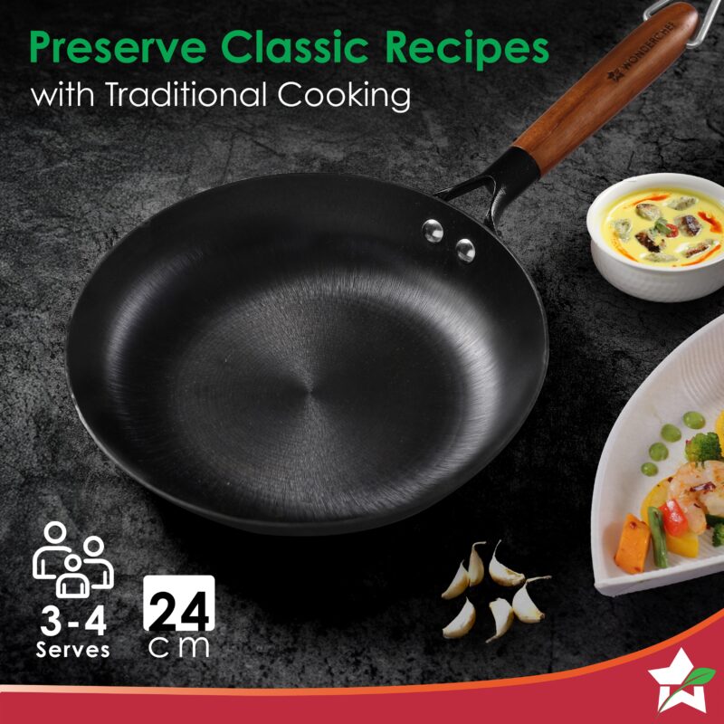 Pre-Seasoned Ferro Light 24cm Cast Iron Fry Pan | 1.4L | Acacia Wooden Handles | Gravity Moulding Technology | No Chemical Coating |10 Year Warranty - Image 7