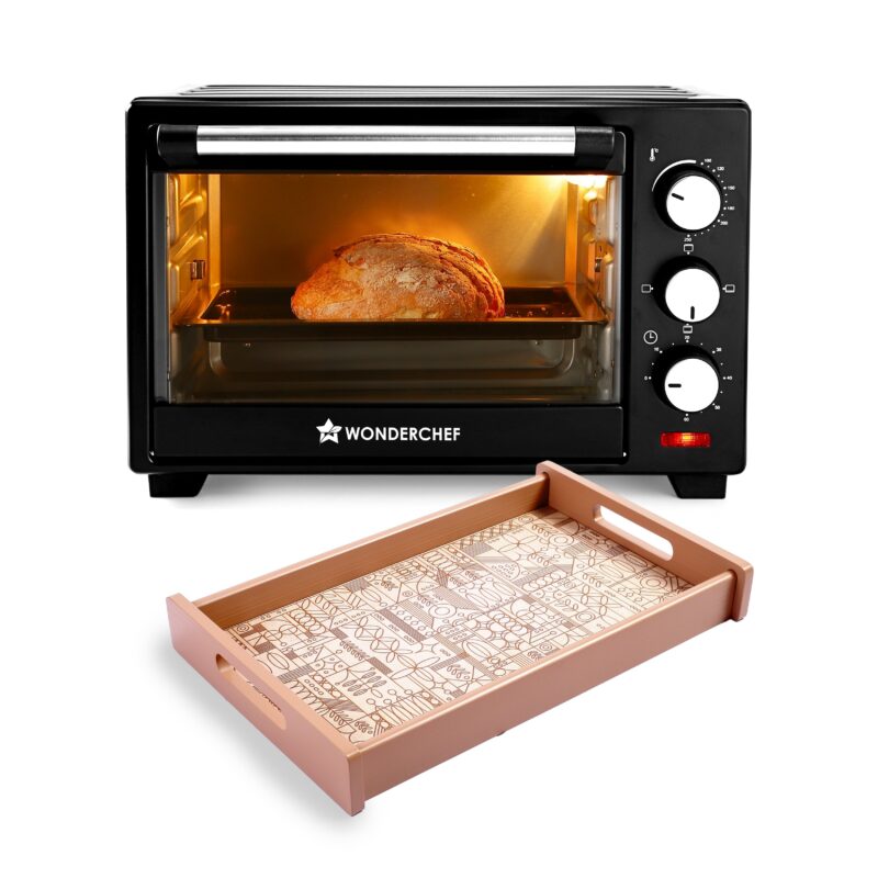 OTG & Wooden Tray Gift Combo | 19L OTG | Bake Breads and Cakes | Time Control upto 60 Mins | Temperature Control upto 250⁰ | Heat Resistant Window, Removable Crumb Tray | 2 Year Warranty - Image 7