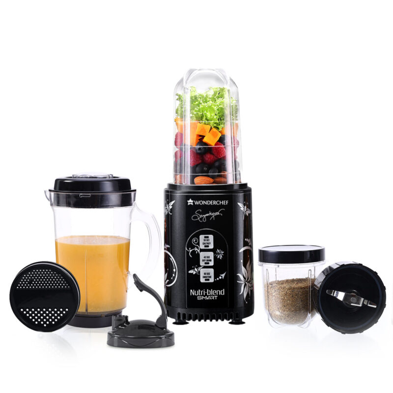 Nutri Blend Smart 3 Jar Automatic Mixer Grinder with Dual Pulse Function|22000 RPM|100% Full Copper Motor|2 Unbreakable Jars|500 W|2 Years Warranty|Recipe book by Chef Sanjeev Kapoor| Black - Image 4