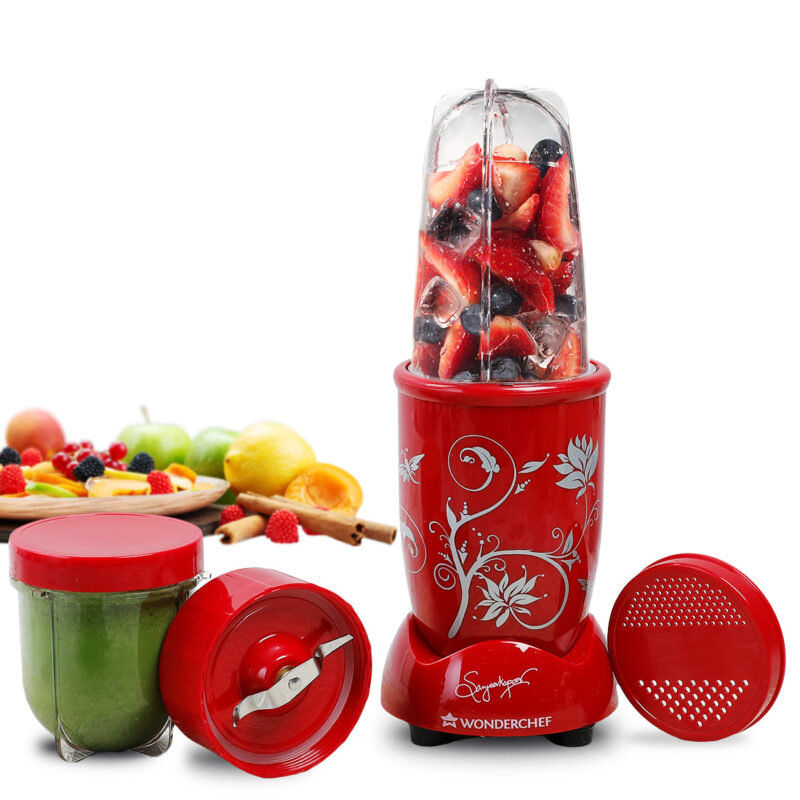 Nutri-blend, 500W, 22000 RPM 100% Full Copper Motor, Mixer-Grinder, Blender, SS Blades, 2 Unbreakable Jars, 2 Years warranty, Red, Recipe Book By Chef Sanjeev Kapoor - Image 6