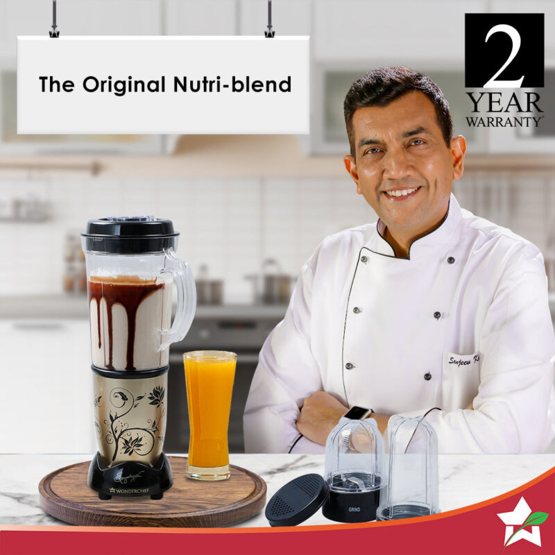 Wonderchef Renewed Nutri-blend Juicer, Mixer, Grinder, Smoothie Maker & Chopper CKM | 22000 RPM Blender, Chopper, Juicer | 400W | 100% Full Copper Motor | SS Blades | 4 Unbreakable Jars - Image 2