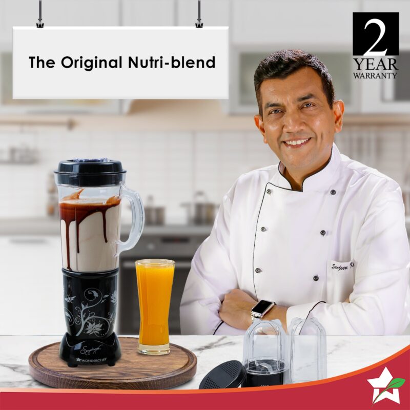 Wonderchef Renewed Nutri-blend | 400W | 22000 RPM | 100% Full Copper Motor | SS Blades | 3 Unbreakable Jars - Image 2