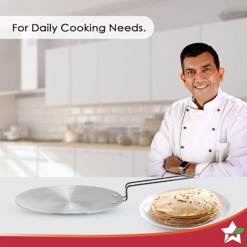 Nigella 3-Ply 26 cm Roti Tawa | Non-Stick Tawa | 4mm Thickness | Induction base | Compatible with all cooktops | Riveted Cool-Touch Handle | 10 Year Warranty - Image 2