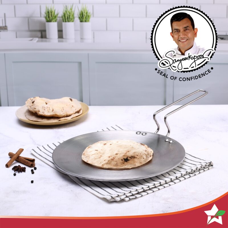Nigella 3-Ply 26 cm Roti Tawa | Non-Stick Tawa | 4mm Thickness | Induction base | Compatible with all cooktops | Riveted Cool-Touch Handle | 10 Year Warranty - Image 3
