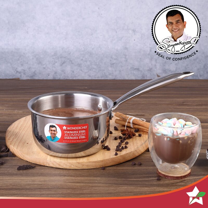 Nigella Tri-Ply 14 cm Sauce Pan | 1.2 Liters | 2.5 mm Thickness | Silver | 10 Years Warranty - Image 2