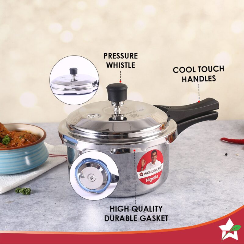 Nigella Tri-Ply 3L Outer Lid Pressure Cooker, 5 Years Warranty - Image 2