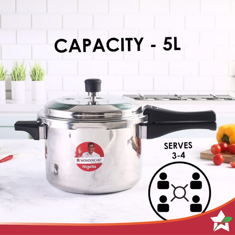 Nigella Tri-Ply 5L Outer Lid Pressure Cooker, 5 Years Warranty - Image 3