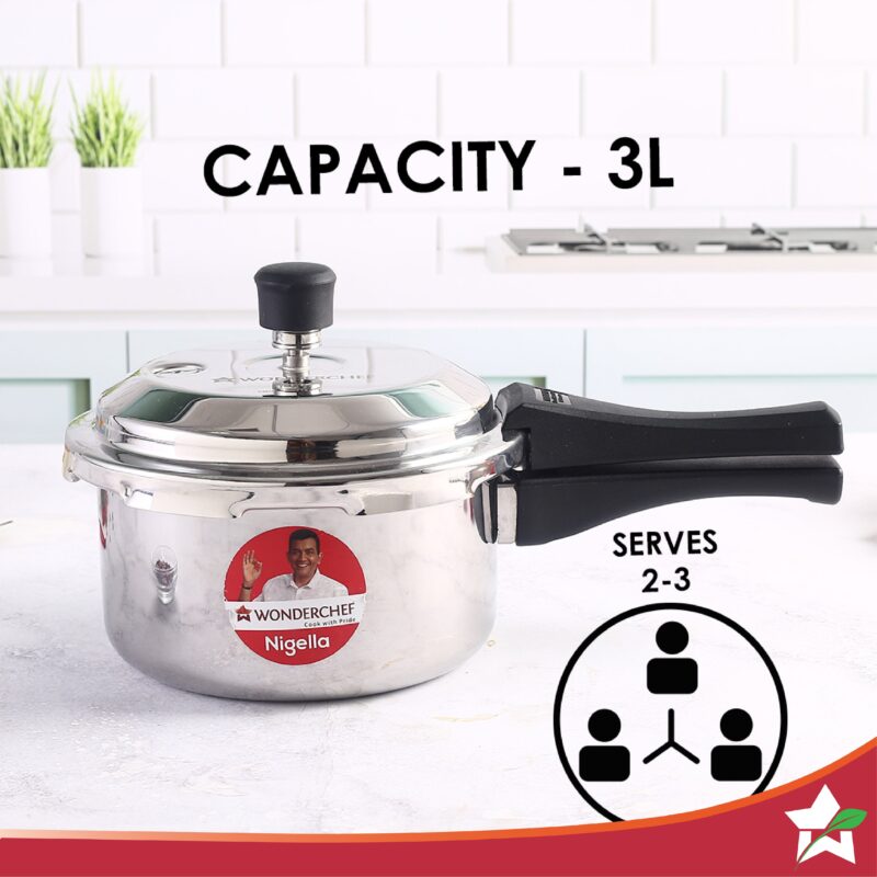 Nigella Tri-Ply 3L Outer Lid Pressure Cooker, 5 Years Warranty - Image 3