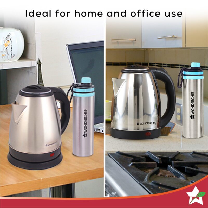 Crescent Kettle 1.8L + Sippy Stainless Steel Bottle, Gift Combo, For Family and Friends, Gift for Diwali and Other Festivals, House Warming - Image 4
