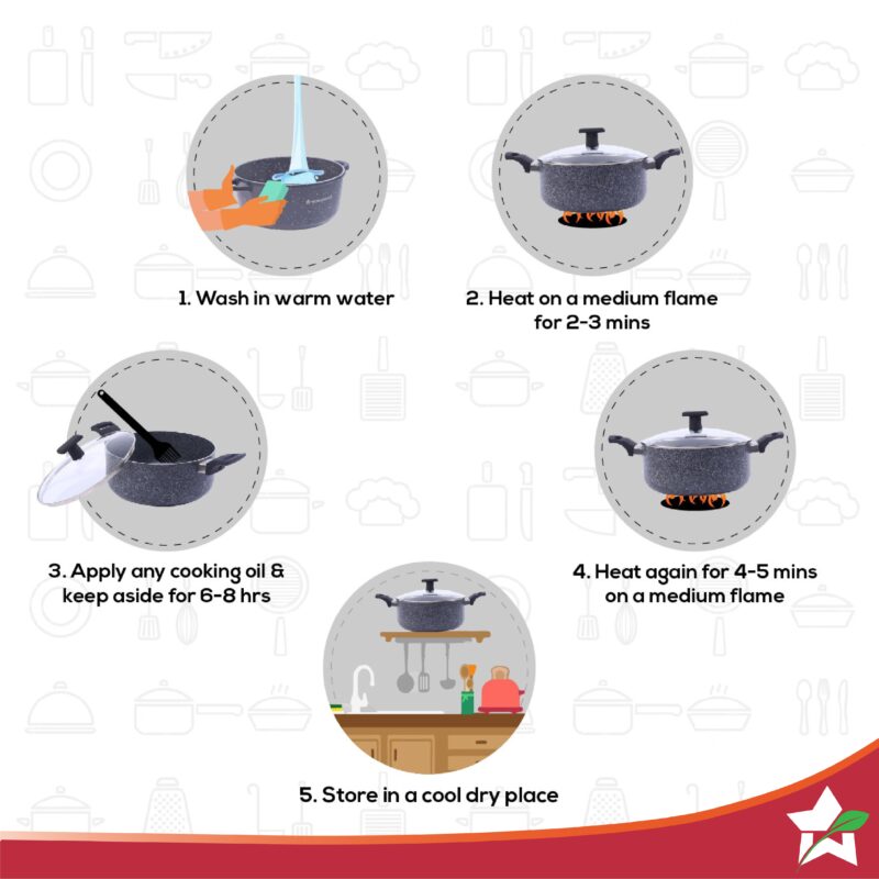 Graphite 24 cm Casserole with Lid, 3 Years Warranty - Image 4