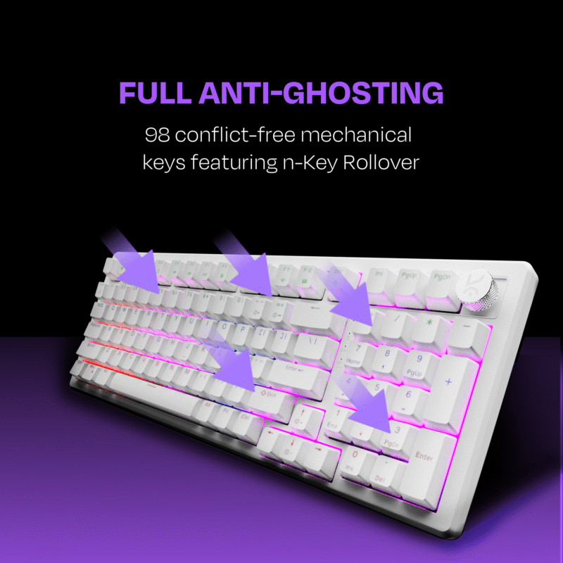 Hive Full-Size All White Wired Gaming Keyboard - Image 2