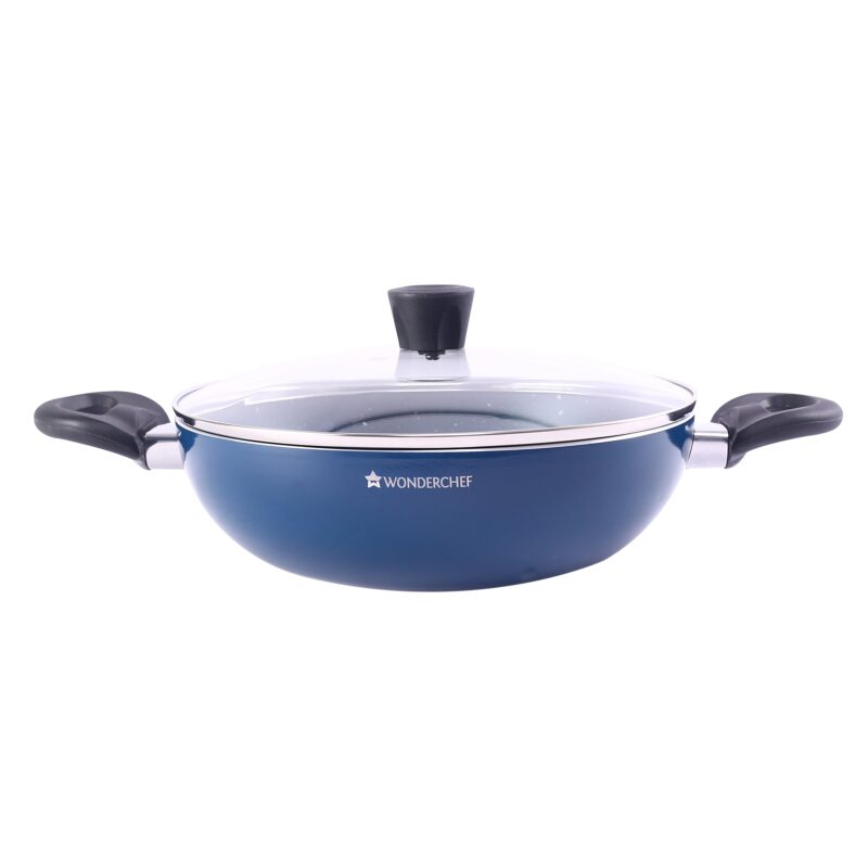 Galaxy Kadhai with Lid 24 cm, 2 litres, Midnight Blue, 2 Years Warranty - Image 4