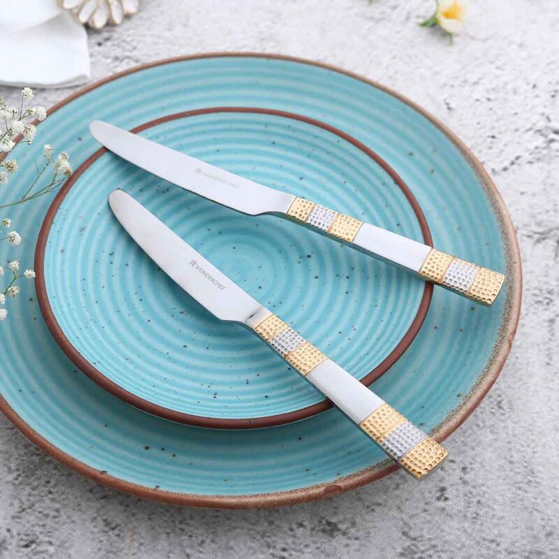Roma Dinner Knife  - Gold Plated - Set of 2pcs - Image 5