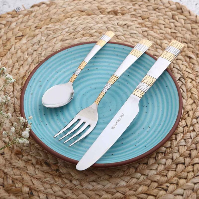 Roma Dinner Knife  - Gold Plated - Set of 2pcs - Image 4