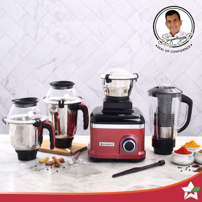Sumo Rust DLX Mixer Grinder with 4 Stainless Steel Jars, 1000 W in Rust - Image 4