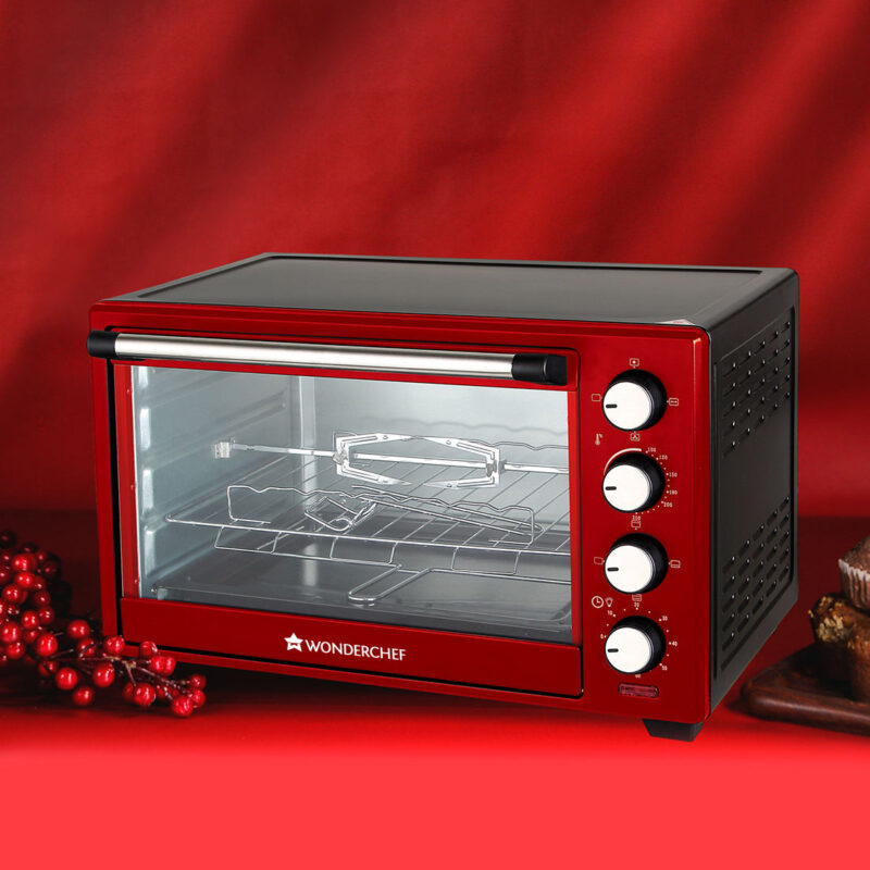 Wonderchef Renewed Oven Toaster Griller (OTG) Crimson Edge - 28L | Auto-shut Off | Heat-resistant Tempered Glass | Multi-stage Heat Selection | 1600W | Red - Image 16
