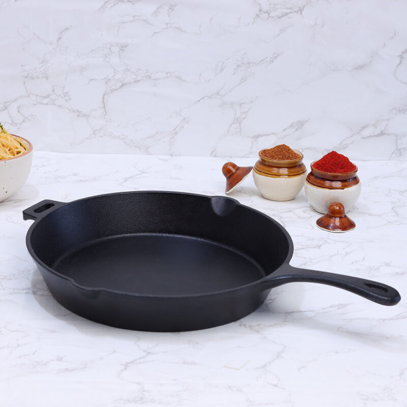 Forza Pre Seasoned 29 cm Cast Iron Fry Pan | With Lifetime Exchange Warranty | Black - Image 6