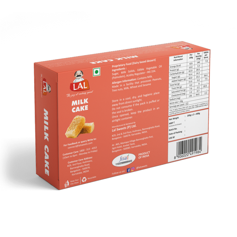 Lal Sweets Milk Cake - 400gm - Image 3
