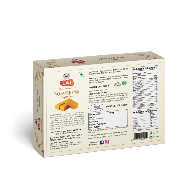 Lal Sweets Mysore Pak Signature - 200g x 2 Pack - Image 3