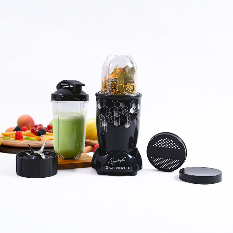 Nutri Blend Photon with Sipper Lid, Mixer, Grinder, Blender & Smoothie Maker | 400 W 22000 RPM 100% Full Copper Motor | Stainless steel Blades | 2 unbreakable jars | 2 Years warranty | Recipe book by Chef Sanjeev Kapoor | Black - Image 8