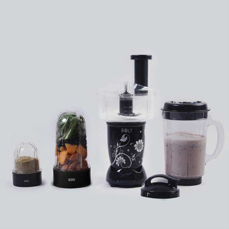 Nutri-blend BOLT-600W Mixer With Food Processor & Atta Kneader, Stronger & Swifter With Sipper Lid, 22000RPM 100% Full Copper Motor, 4 Unbreakable Jars, Sharper Steel Blades, 2 Yrs Warranty, Black, Recipe Book By Chef Sanjeev Kapoor - Image 11