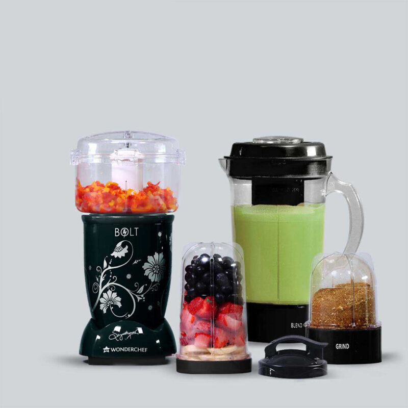 Nutri-blend BOLT-600W CKM Mixer with Chopper, Stronger & Swifter with Sipper Lid, 22000RPM 100% Full Copper Motor, 4 Unbreakable Jars, Sharper Steel Blades, Recipe Book by Chef Sanjeev Kapoor - Image 9