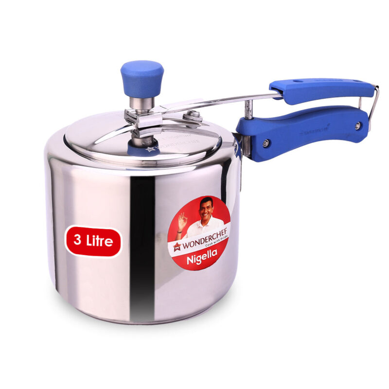 Nigella Stainless Steel 3L Inner Lid Pressure Cooker | 6mm thick bottom | Soft Touch Handles | Induction Friendly | Silver - Image 6