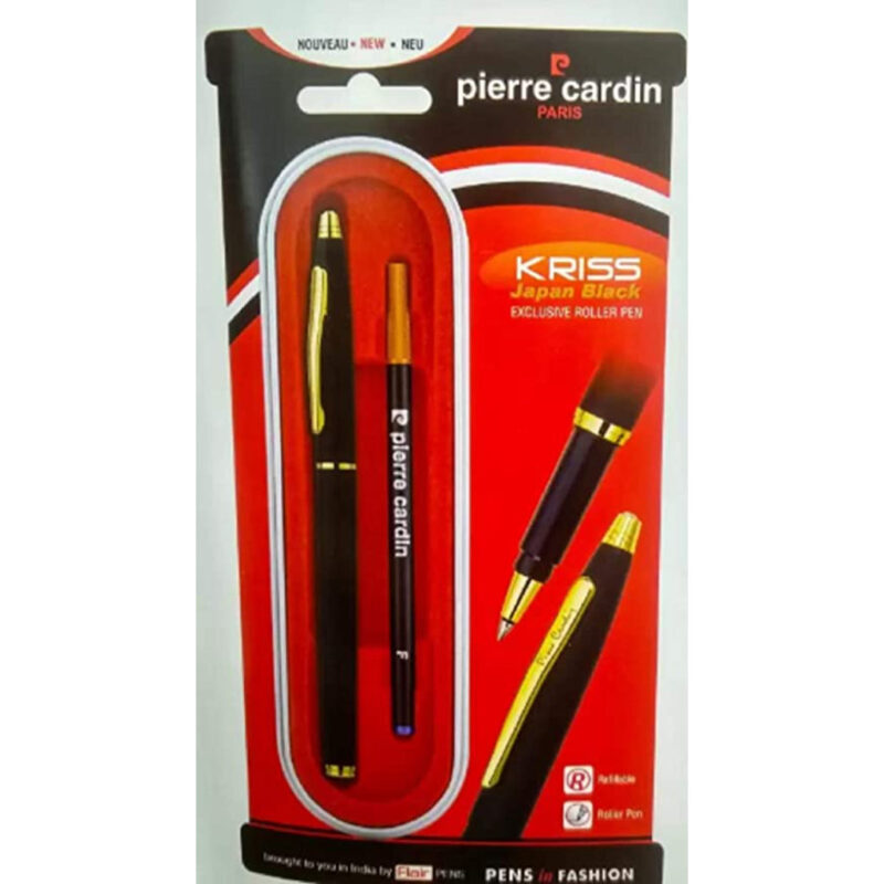 Pierre Cardin Kriss Japan Black Finish Exclusive Roller Ball Pen - Blue, Pack Of 1